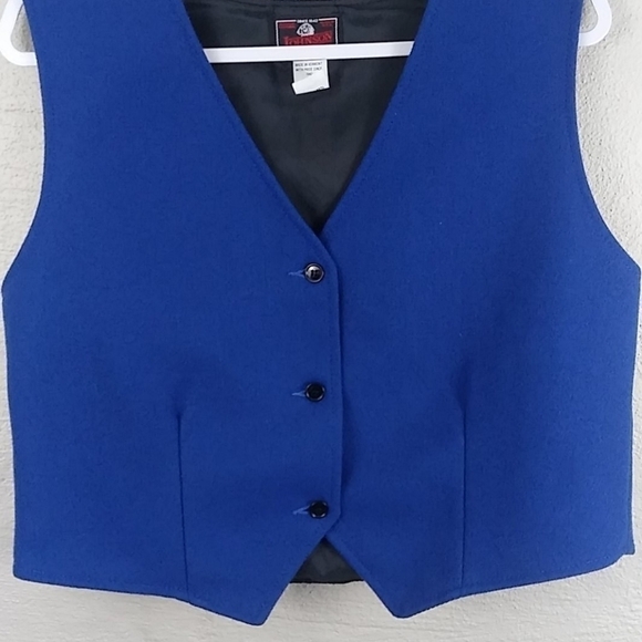 Johnson Woolen Mills LLC Vintage Wool Blend V-Neck Sleeveless Button Up Vest - Picture 2 of 8